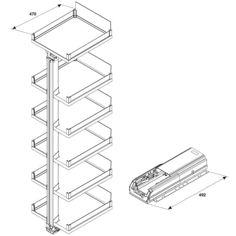 Kesseböhmer Convoy Centro pull-out pantry