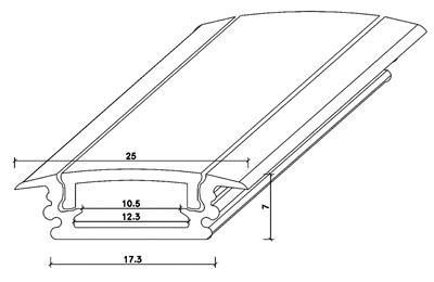 Krome Designer Alu Channel Diffuser For Led 3 Metre