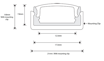 Krome Led Surface Mounted Channel 3m