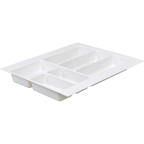 Nivo cutlery tray for Grass Nova Pro, white plastic organizer with five compartments for cutlery storage.