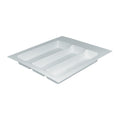 Excel Utensil Tray Area of application: Suitable for drawers with a depth of 400 mm and 450 mm Material: Plastic (vacuum formed) Finish: AnthraciteSilverWhite Version: With wide edge for cutting to drawer size Height: 57 mm Insert depth: 485 mm Insert wid