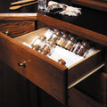 Salsa Pro Spice Drawer Tray Area of application: For cut to size storage of spice jars Material: Plastic (vacuum formed) Finish: WhiteSilverAnthracite Thickness: 3 mm Inside drawer height: Min. 83 mm Dimensions (W x D): 1300 x 550 mm Hafele