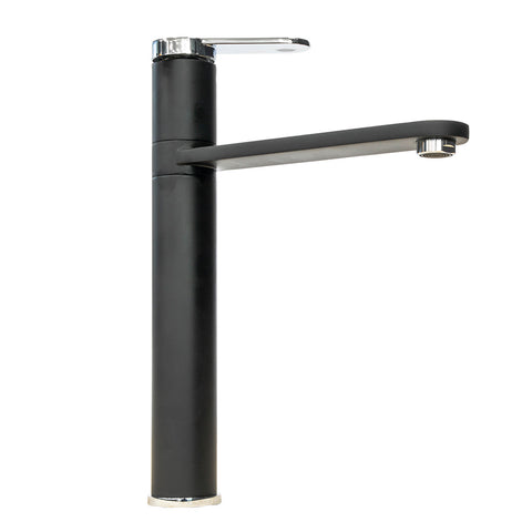 Häfele Flat Mixer Tap in black chrome