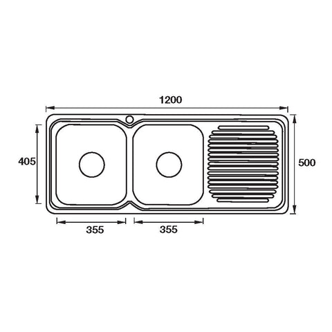 Double Bowl Sink L/H Drainer