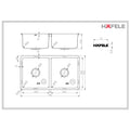 Squareline Plus Double Bowl Features: 0.8mm Thick Premium 18/10 Stainless Steel Satin Polish FinishWatermark waste25mm radius Satin Polished2 x 25L CapacityTop mount and undermount installation options Bowl Configuration: Double Bowl Drainer Configuration