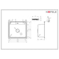Squareline Plus Single Bowl Laundry Tub Features: 0.8mm Thick Premium 18/10 Stainless Steel Satin Polish FinishWatermark waste25mm radius Satin Polished38L CapacityTop mountIncludes hole for washing machine hose, plus cover cap Bowl Configuration: Single