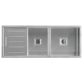 Häfele Squareline 1 & 3/4 Bowl Sink with Drainer in brushed stainless steel