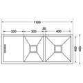 Häfele Squareline 1 & 3/4 Bowl Sink with Drainer in brushed stainless steel