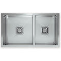 Squareline 1 & 3/4 Bowl Sink - Linen Features: 780 x 450 x 200 mm (L x W x D)1 x 32L & 1 x 24L capacityStainless steel, linen finish5 mm Internal radius1 & 3/4 bowlPush/pull plug and waste connectionsWatermarked designer waste Bowl Size: 32L: 400 x 400 x