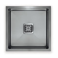 Squareline Single Bowl Linen Sink Features: 450 x 450 x 200 mm (L x W x D)32L capacityStainless steel, linen finish5 mm Internal radiusSingle bowlPush/pull plug and waste connectionsWatermarked designer waste Bowl Size: 400 x 400 x 200mm (L x W x D) Mount