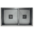 Squareline 1 & 3/4 Bowl Sink - Linen Features: 780 x 450 x 200 mm (L x W x D)1 x 32L & 1 x 24L capacityStainless steel, linen finish5 mm Internal radius1 & 3/4 bowlPush/pull plug and waste connectionsWatermarked designer waste Bowl Size: 32L: 400 x 400 x