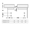 Häfele Ironfix drawer ironing board fixing measurements by benchtop thickness