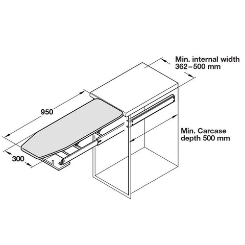 Ironfix Drawer Mounted Ironing Board