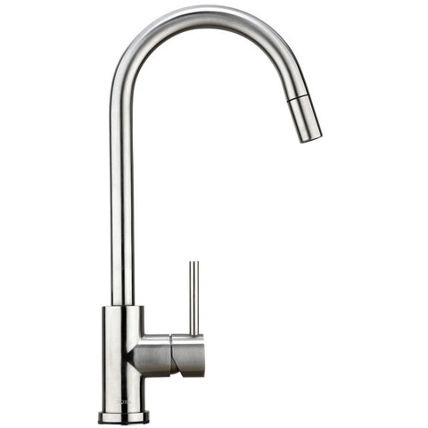 Häfele gooseneck mixer tap with pull-out nozzle in stainless steel