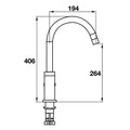 Gooseneck Mixer Tap With Pull-Out Nozzle Brand: Häfele Finish: Stainless SteelGun Metal Star Rating: 6 Ltr/min: 4.5 License Number: 1712 WELS Registration Number: T18609 Watermark: Certified Note: Not suitable for installation directly into a laminate ben