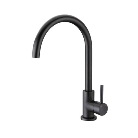 Black Kitchen Mixer Tap Gooseneck