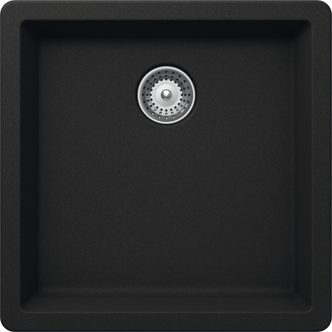 Häfele Quartz Single Bowl Sink in black onyx