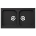 Häfele Quartz Double Bowl Sink in black onyx