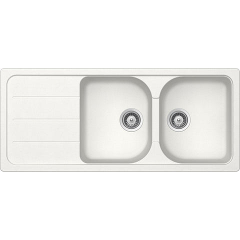 Häfele Quartz Double Bowl Sink in Black Onyx