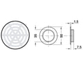 Plastic Ventilation Trim with Harpoon Type Flange - White Version: With flanged rim Installation: For recess mounting Finish: White Hafele