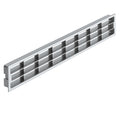Ventilation Grill - Various Colours Version: With flanged rim Installation: For recess mounting, secure from rear with fixing clips Material: Plastic Finish: WhiteBlackSilver coloured, matt Dimensions(A x B x C x D x E): 65 x 55 x 458 x 448 x 20 mm Ventil