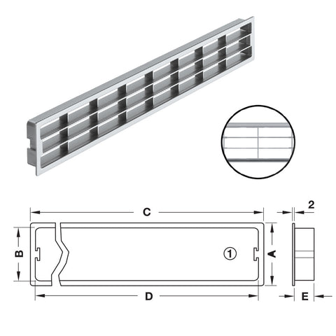 Häfele flanged-rim ventilation grill in white