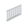 Aluminium Ventilation Grill Version: Long edges bevelled Installation: For recess mounting Material: Aluminium, with smooth flanges Finish: Silver coloured anodised E6/EV1 Dimensions(L x W): 250 x 102 mm500 x 102 mm Cut Out Dimensions(L x W): 230 x 86 mm4