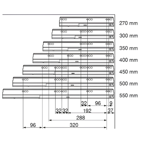 TANDEMBOX Carcase Runner Set | 550mm / 65kg