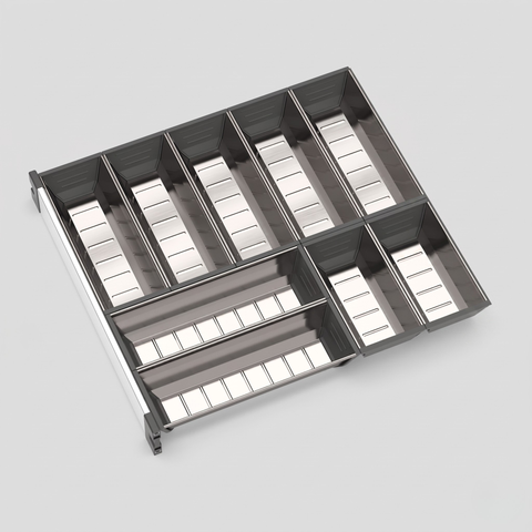 Stainless Steel Cutlery Organiser – Secure Single-End Lock | 2T–10T