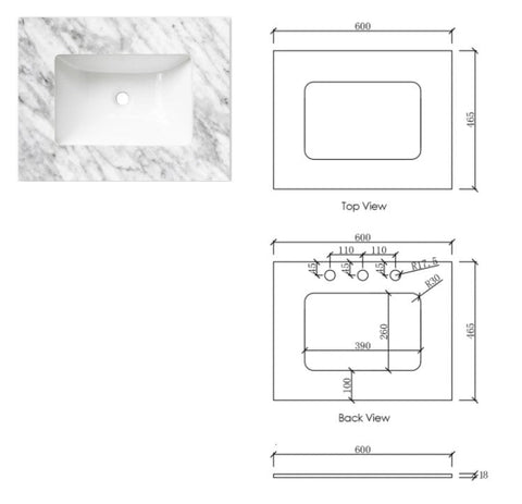 BOSTON Wall Hung Vanity 600mm Light Grey-Clearance