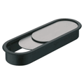 Salsa Cable Outlet Version: Two piece oval, with radius corners Material: Anodised aluminium Finish: Stainless steel coloured, matt Dimensions: 110 x 38 mm155 x 63 mm255 x 63 mm Cut-out: 263 x 67 mm Mounting: Push in Hafele