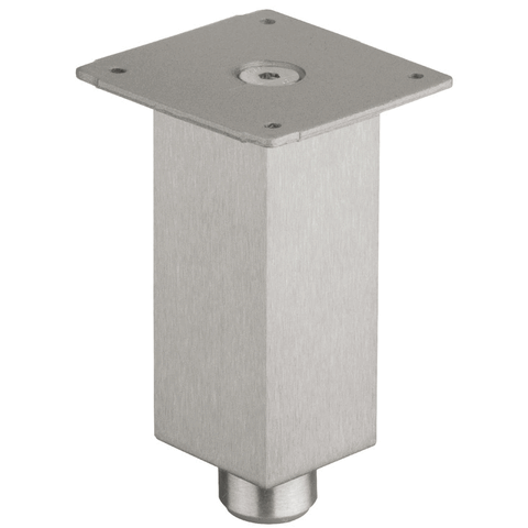 Furniture foot, Aluminium, With Plate (Steel Or Aluminium), With Height Adjustment