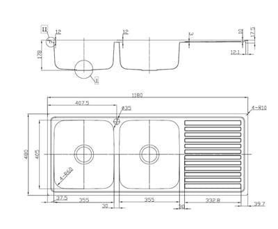 Platinum 118o Double Bowl Sink