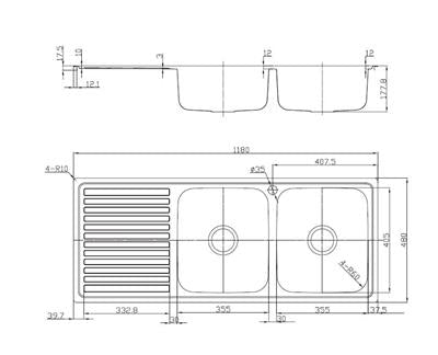 Platinum 118o Double Bowl Sink