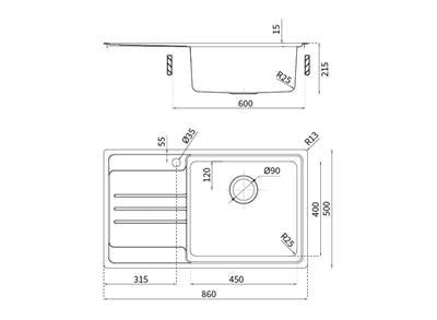 Platinum Plus 860 Single Bowl - 1 Tap Hole