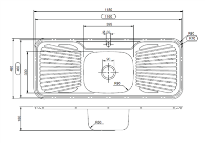 Platinum 1180 Single Bowl Sink