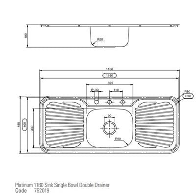Platinum 1180 Single Bowl Sink