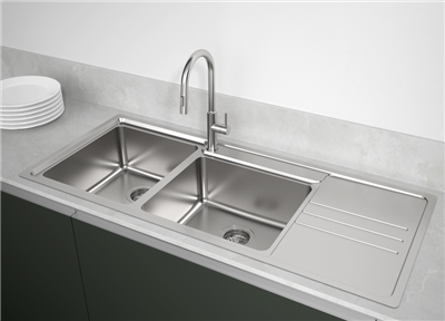 Platinum Plus 1160 Double Bowl Sink - 1 Tap Hole