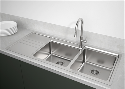 Platinum Plus 1160 Double Bowl Sink - 1 Tap Hole