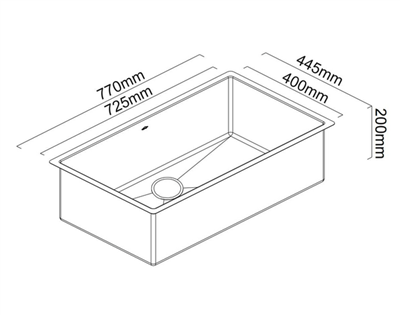 Abey Piazza Cr720 Undermount Single Bowl