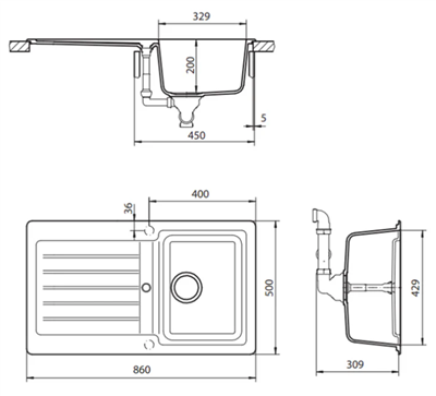 Schock Typos Single Bowl with Drainer