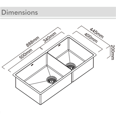 Abey Piazza Cr500d 1 & 3/4 Bowl Stainless St