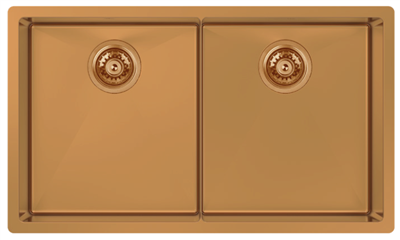 Abey Piazza Cr340dco Double Bowl Artisan Copper