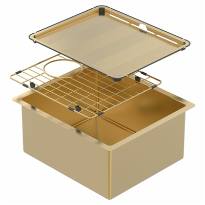 Piazza Single Bowl - Gold