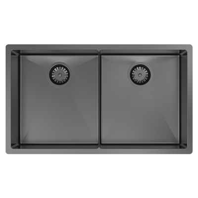 Abey Piazza Cr340db Double Bowl Black Pearl