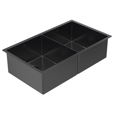 Abey Piazza Cr340db Double Bowl Black Pearl