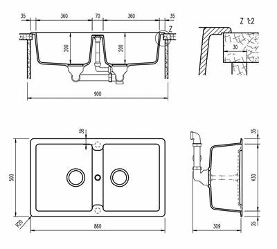 Typos Tn200t2 Sink + Matching P/Out Mixer