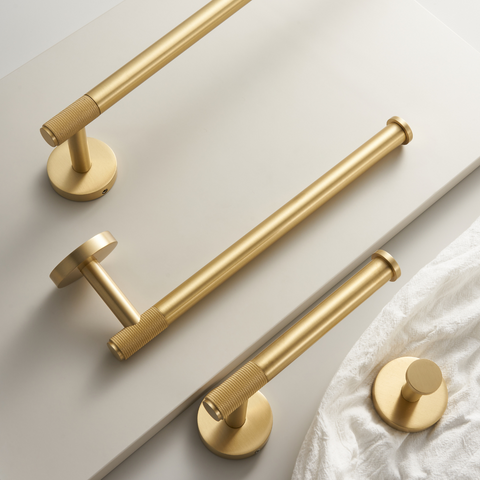 Knurled Towel Rail | Satin Brass