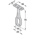Rail Centre Support for Oval Wardrobe Rail Material: Zinc Alloy; Chrome PlatedZinc Alloy; Brass plated Notes: Comes only in 1 piece For Screw Fixing Suitable with following products: Oval Wardrobe Rail (Chrome, Brass or Nickel)Oval Wardrobe Rail (Silver,