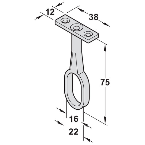 Rail Centre Support for Oval Wardrobe Rail